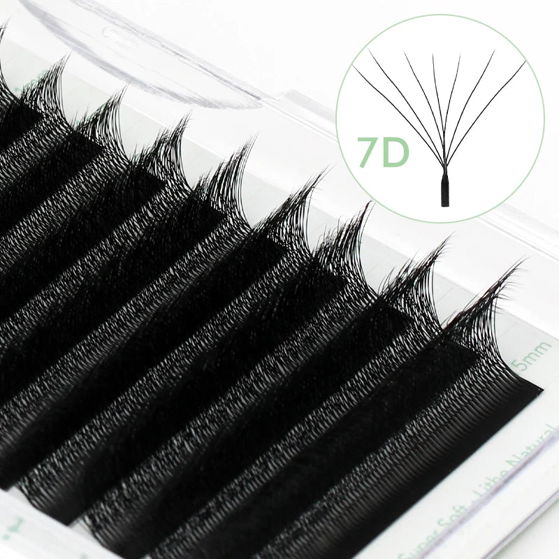 NATUHANA W Shape Eyelashes Extensions 3D 4D 5D 6D Shaped Brown Black Qme 7D W Black C 0.07mm|11mm