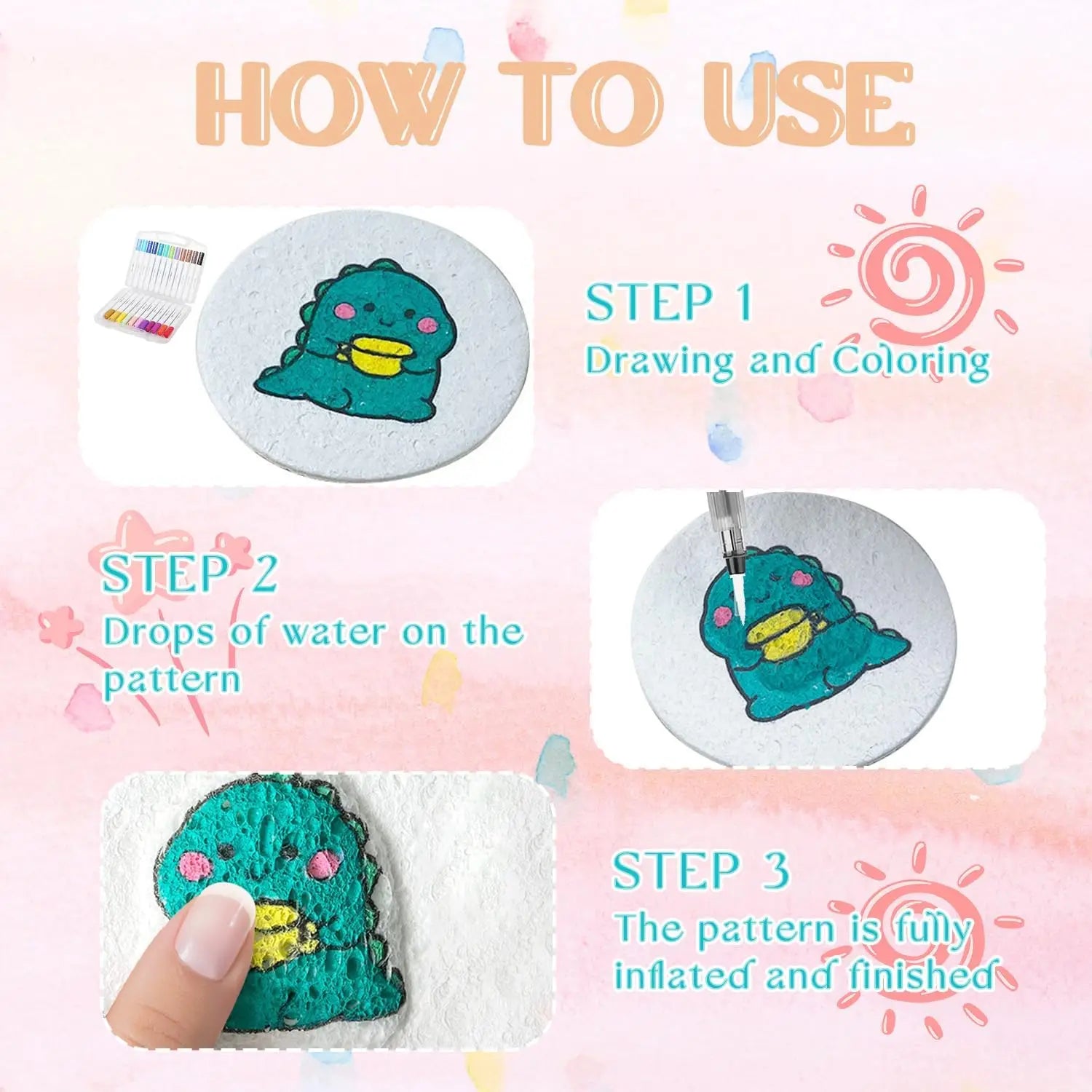 3D Magic Puffy Foam Texture Painting Paper for Kids DIY Drawing Art Educational Craft Sponge Canvas Board Handicraft Toy Qme