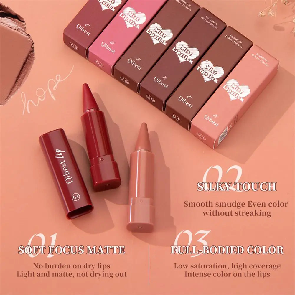 Twist Up Gradient Matte Lipstick Crayon Lip Liner Pencil Women Long Qme