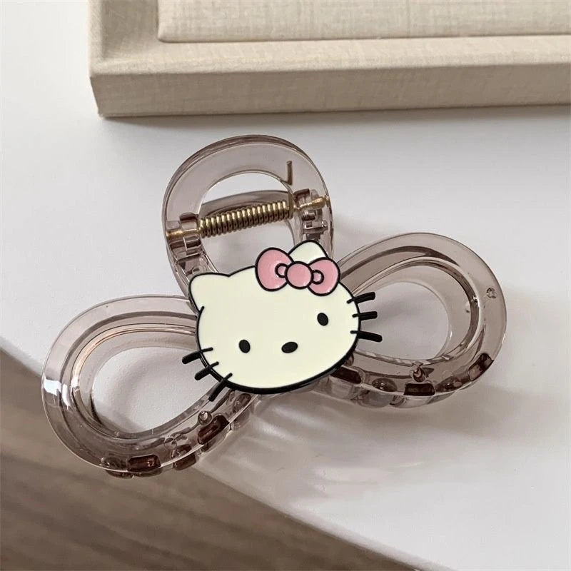 Hello Kitty Cute Cat Hair Clip Student-Style Retro Ponytail Clip Versatile Hair Clips and Accessories Qme