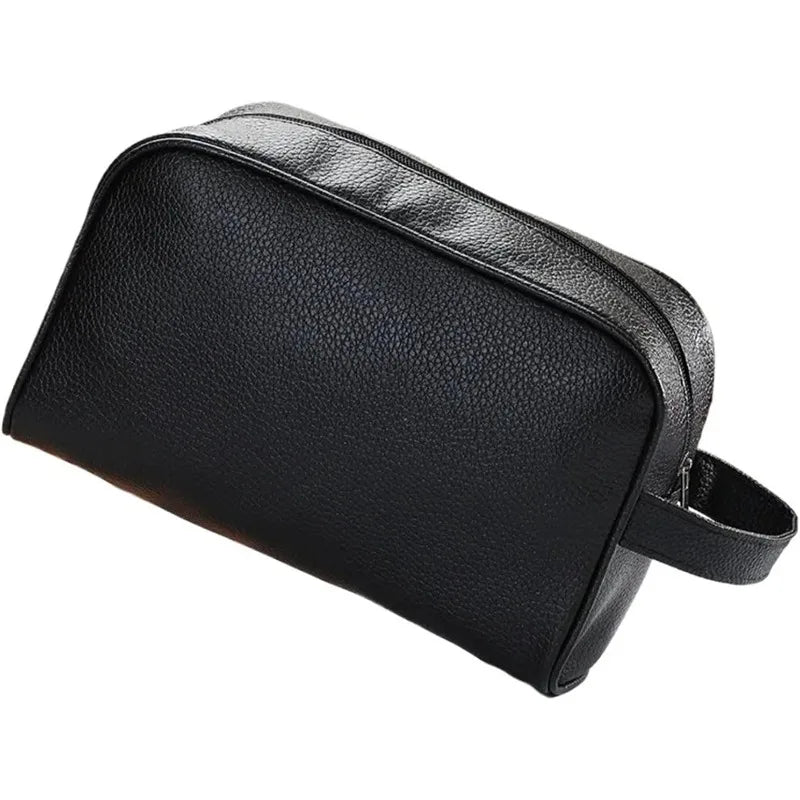 Large PU Toiletry Bag Waterproof Makeup Organizer Travel Cosmetic Qme Black