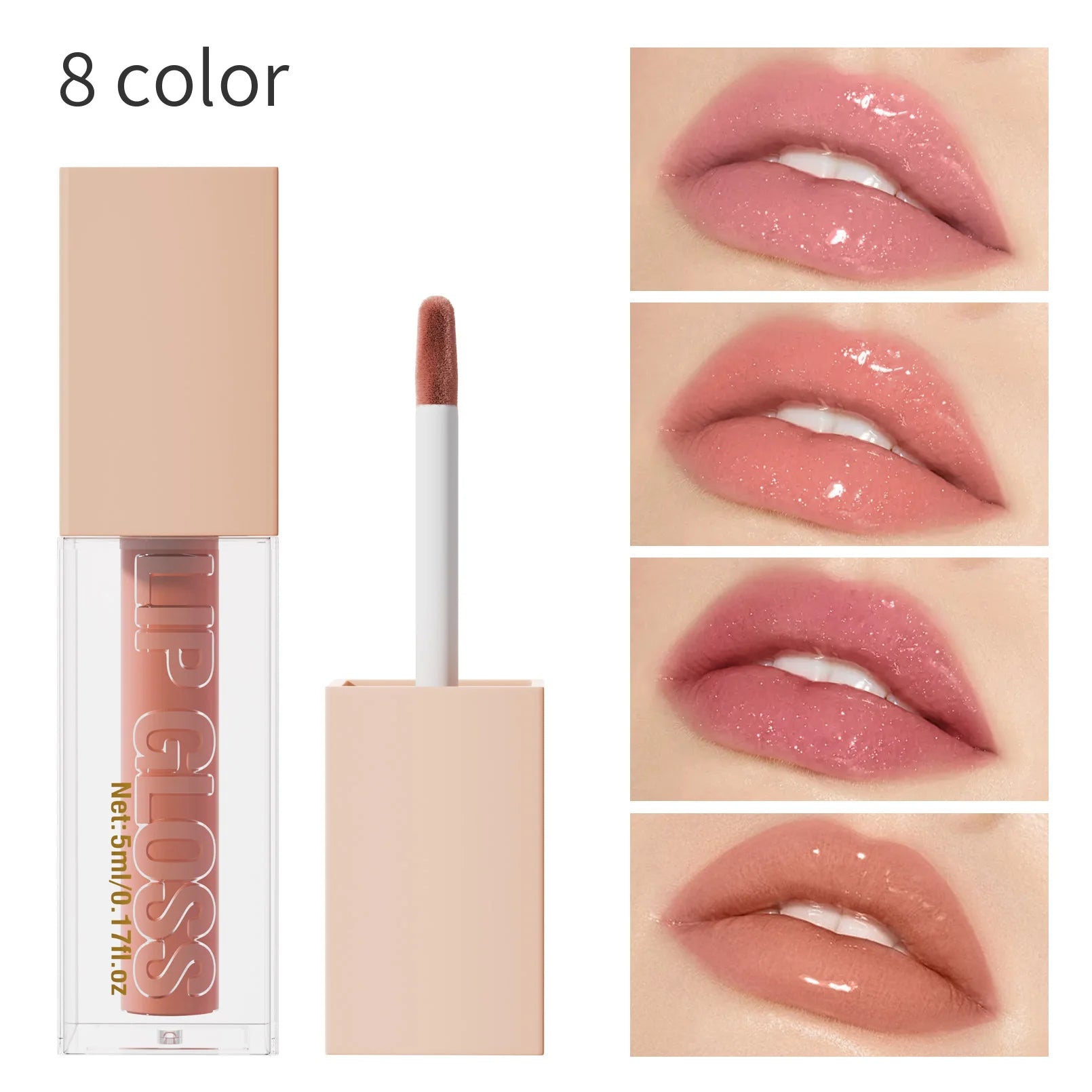 Lip Gloss Long-lasting Moisturizing Easy Halo-dyeing Waterproof Mirror Water Glass Lip Gloss Transparent Color Cosmetics Qme
