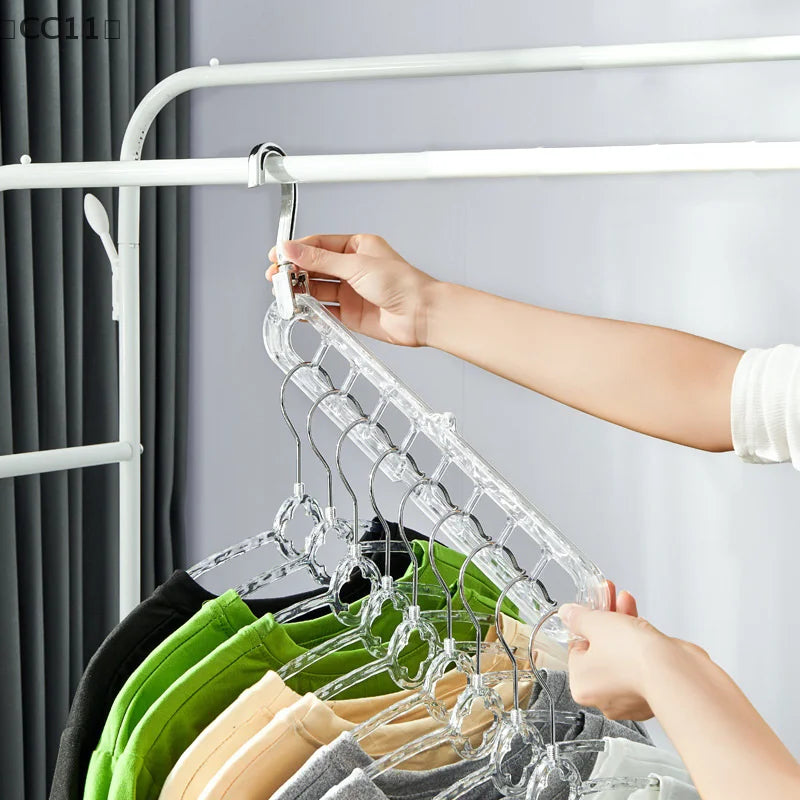 CC11Nine-hole Clothes Hanger Household Red Plastic Multi-function Qme