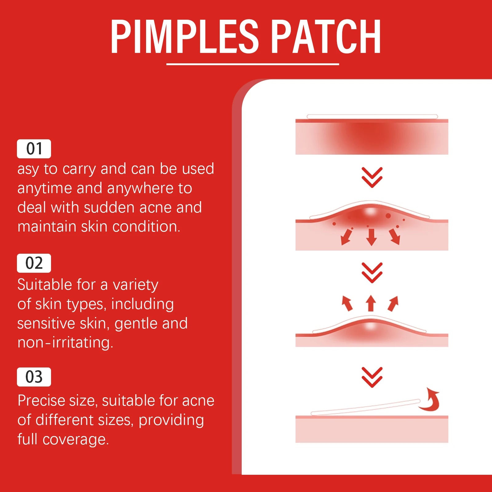 240Pcs Salicylic Acid Acne Pimple Patches Colorful Round/Heart/Flower/Star Shape Acne Removal Skin Care Stickers Covering Zits Qme