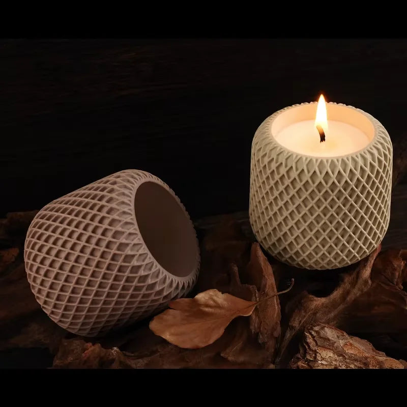 3D Concrete Mesh Irregular Candle Cup Silicone Mold DIY Jewelry Cement Tank Resin Mold Home Decoration Accessories Qme