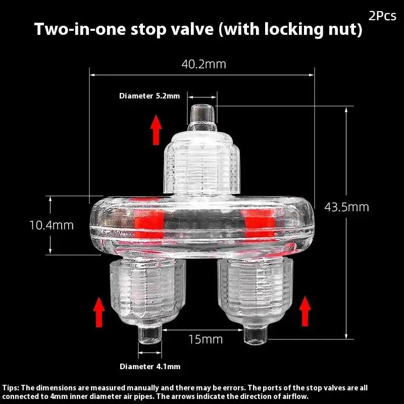 Oxygenation Pump Check Valve Oxygen One-way Fish Tanks Supply Qme A2