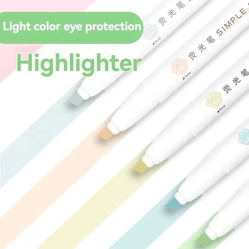 Aesthetic Cute Pastel Double Tips Highlighters Set, 8 pcs, Quick Dry, No Bleed Bible for Bible Study Notes School Office Qme