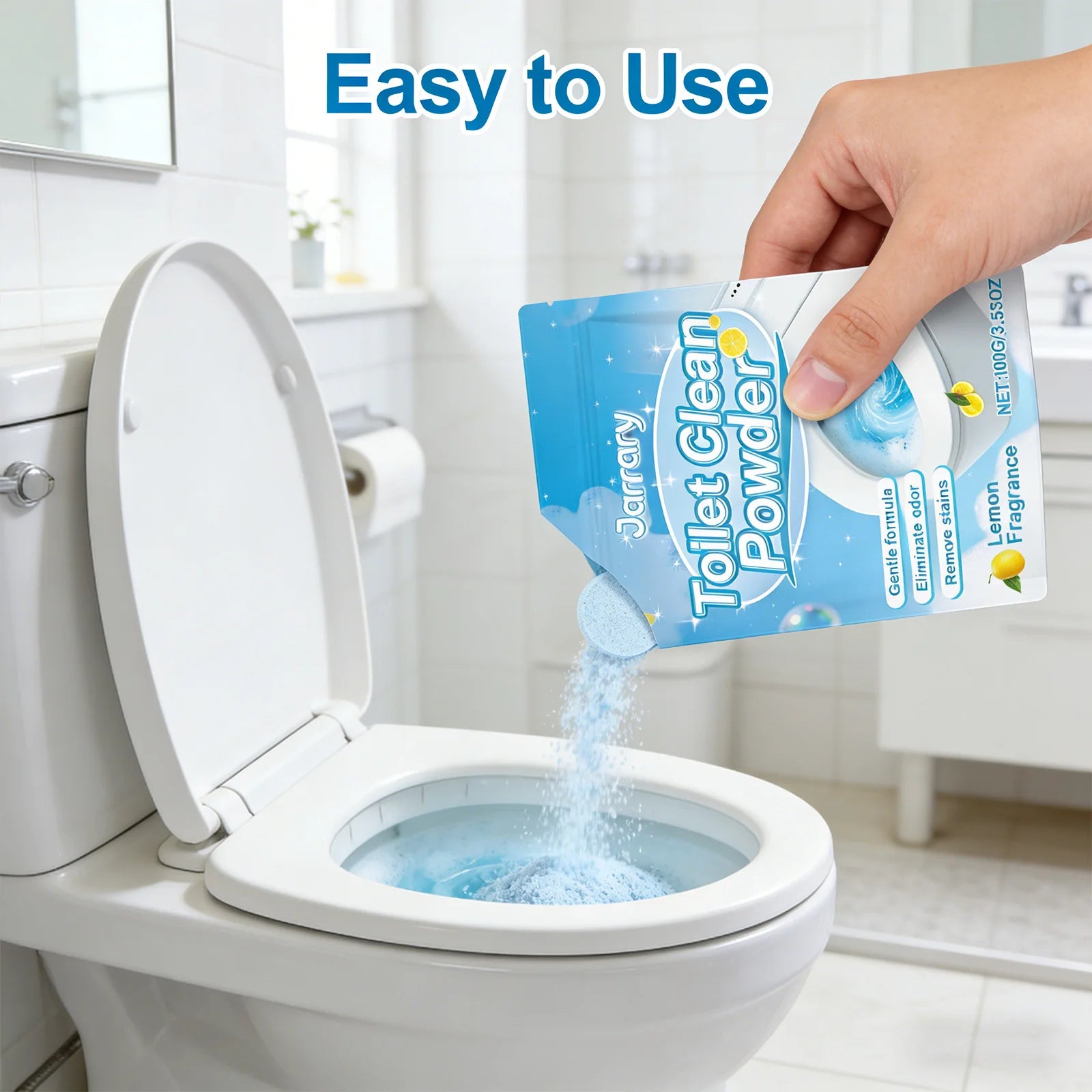 Toilet Cleaning Powder Gentle Formula Removing Stains & Urinary Scale Eliminate Odors Lemon Fragrance Household Toilet Cleaner Qme