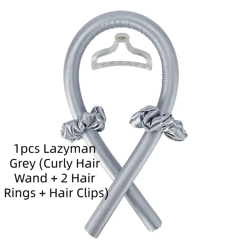 1/3/5pcs mix Woman Foam Heatless Curling Rod Headband Make Hair Soft Shiny Hair Curler Iron Hairdressing Big Wave Curling Qme 1pcs Lazyman Grey