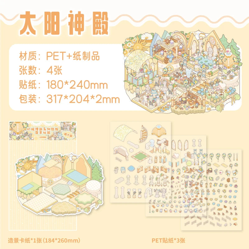 Today's opening series Kawaii Cut Film Stickers Pack Korean Stationery 4 Sheets Aesthetic Journal Sticker Scrapbooking Supplies Qme E