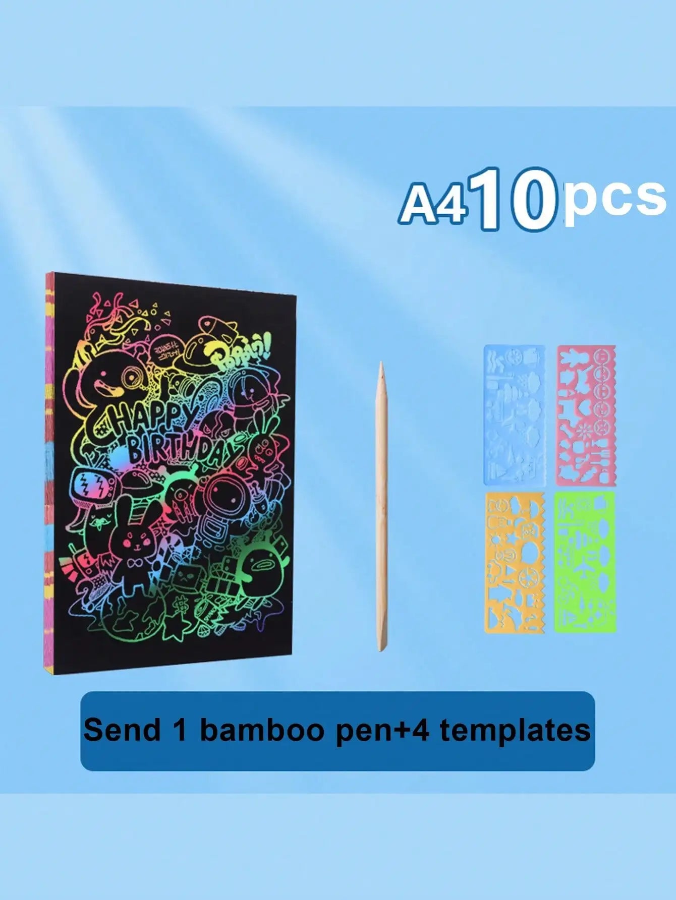 10 Funny Graffiti Scratch Art Papers 21 0 X 8 27 DIY Crafts Birthday Qme 10pcs