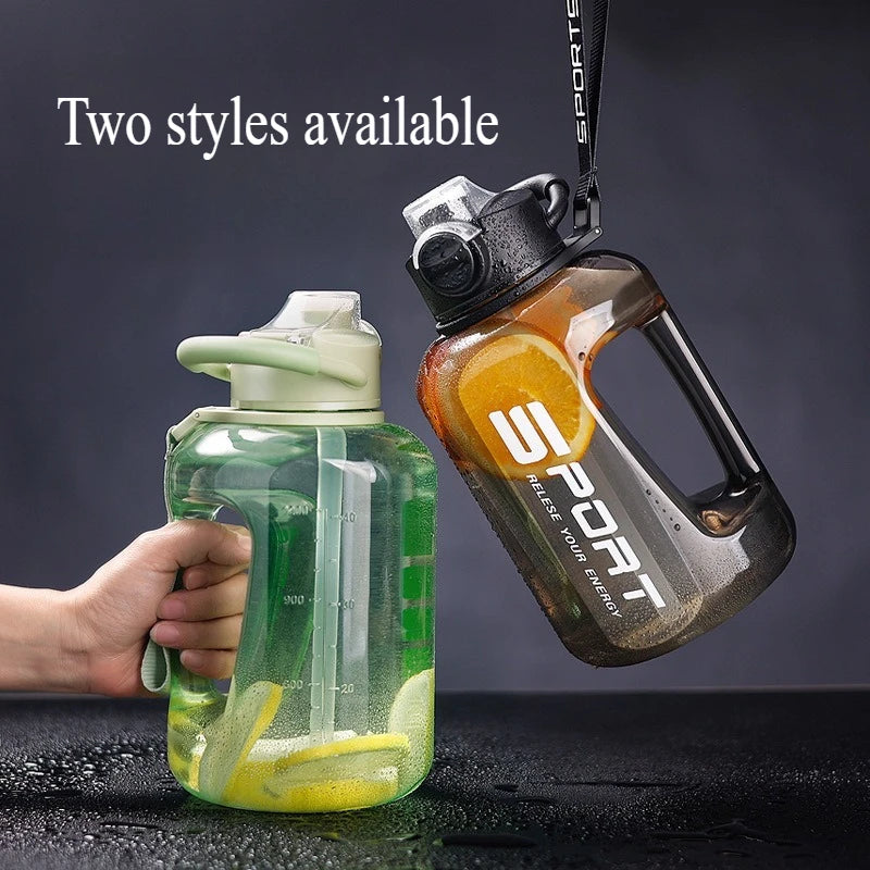 Extra Large Capacity Sports Fitness Straw Water Bottle Qme