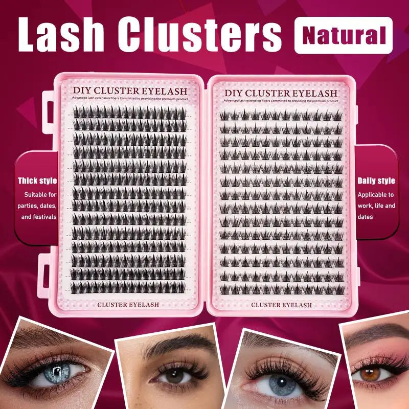 Eyelash Fluffy Individual Extensions Tweezers Brushes DIY Beauty Qme