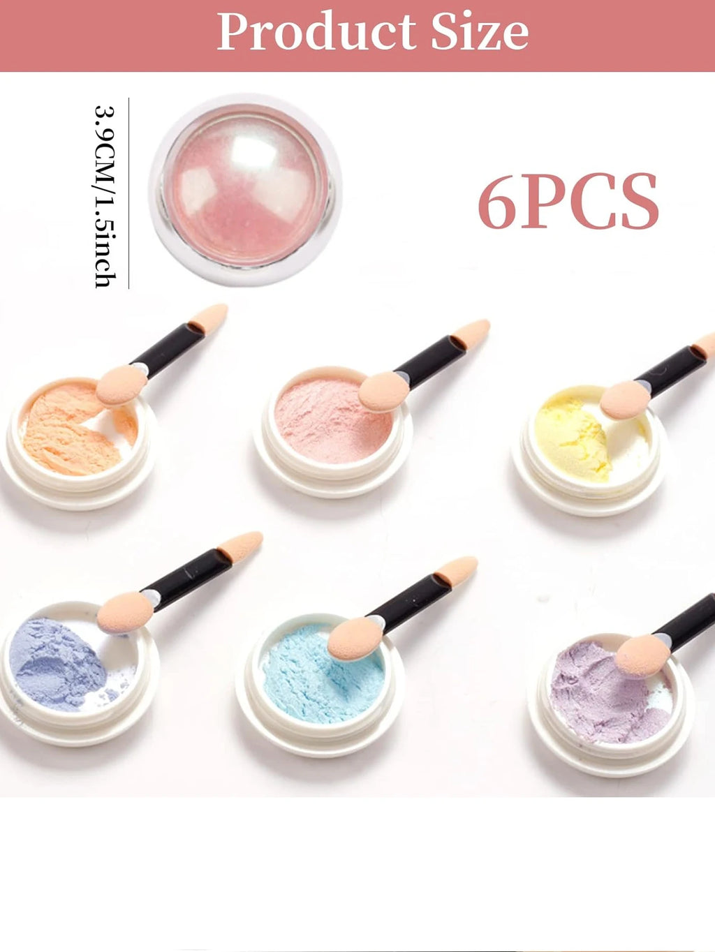 Aurora Pearl Mirror Nail Powder 6 Chrome Metallic Effect Chameleon Qme