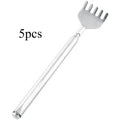 Pen Shaped Telescopic Back Body Itch Back Scratcher, Silvery Qme 5pcs