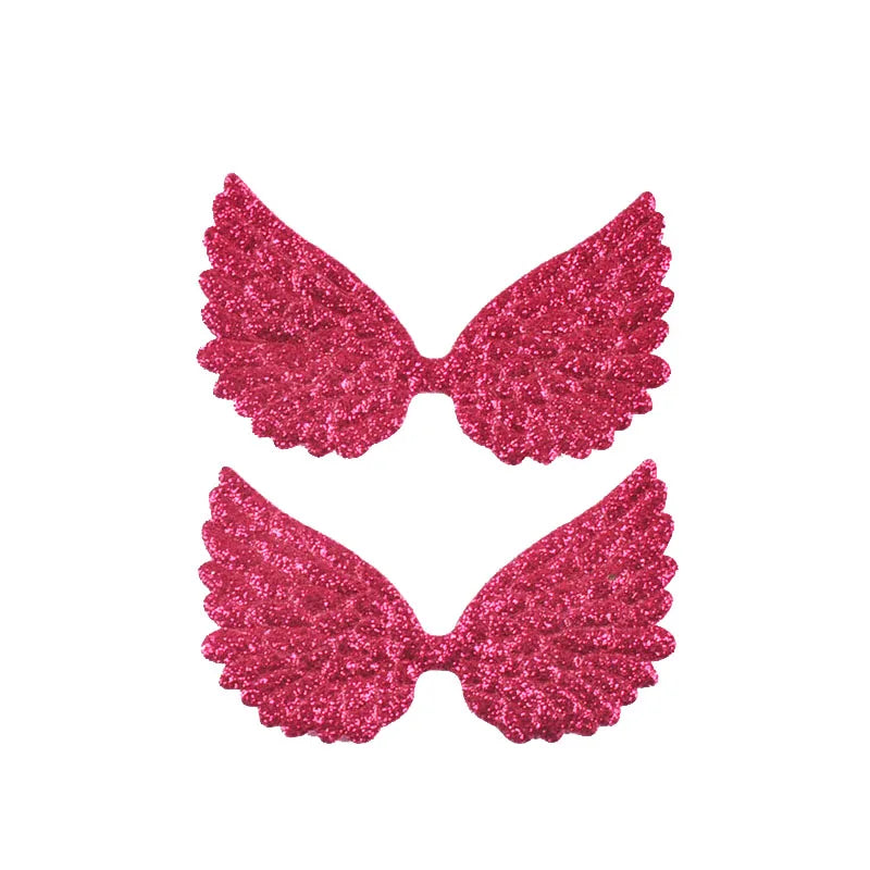 20Pcs 7.2x4.4cm Glitter Random Mix Colorful Wing Patches For Headwear Accessories DIY Scrapbooking Supplies Sewing Clothes Decor Qme 7