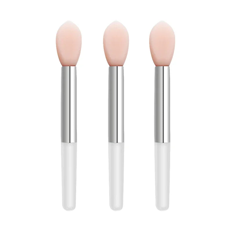 3/10PC Portable Silicone Lip Brush With Cover Soft Multifunctional Lip Balm Applicator Lipstick Lipgloss Makeup BrushesWholesale Qme 3pcs-4