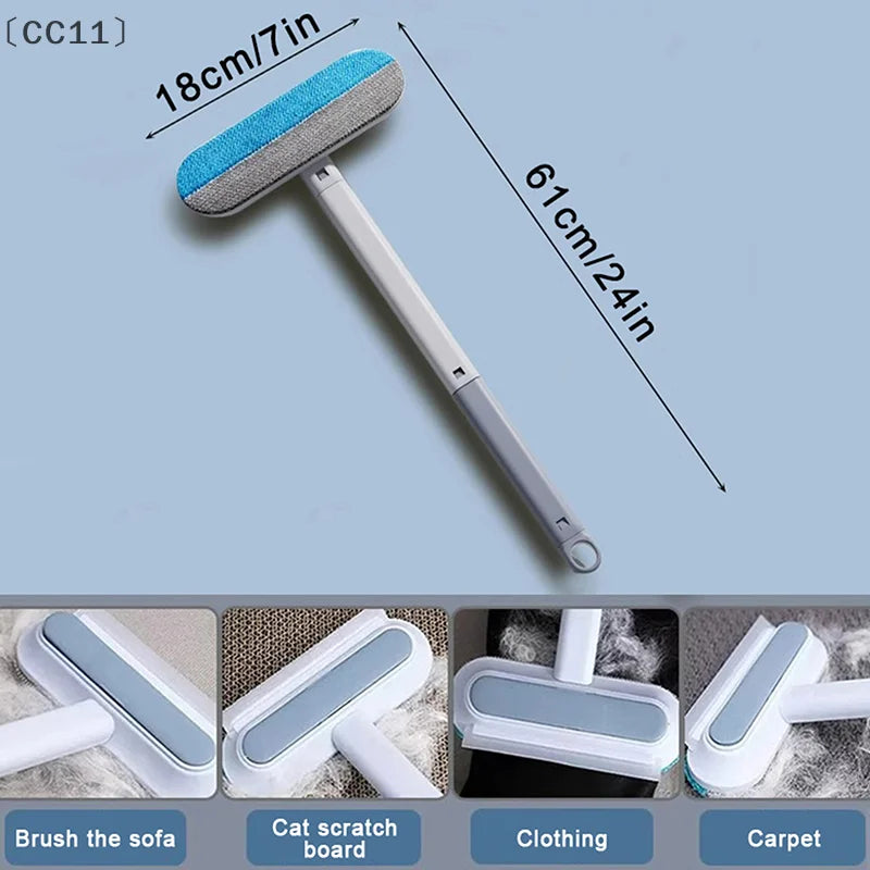 CC11Pet Hair Remover 1- Reusable Long Handle Dog Brush Washable Lint Qme