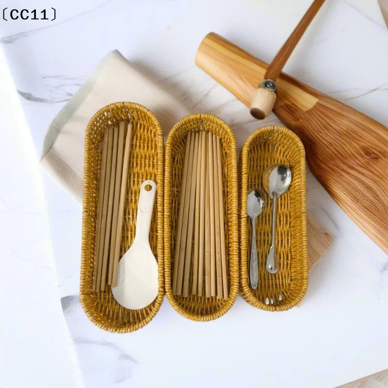 Hardness Rattan Wicker Woven Serving Baskets Household 7 Styles Drain Qme