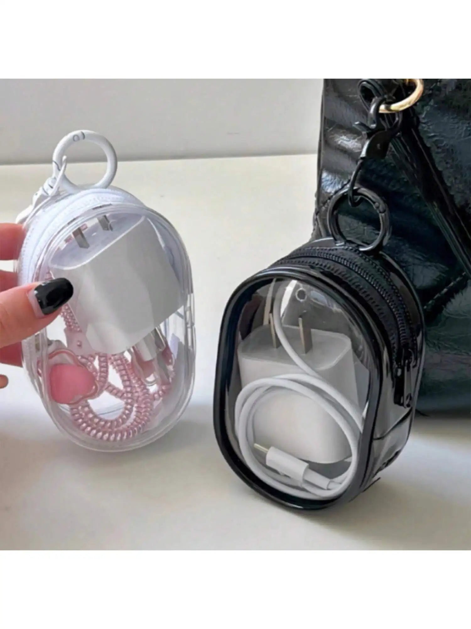 Transparent Data Cable Storage Bag Travel Outdoor Use Digital Qme