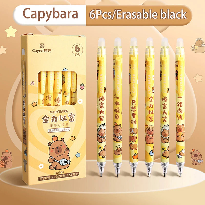 Cute Capybara Panda Gel Pens Erasable Office School Supplies Kawaii Qme A1