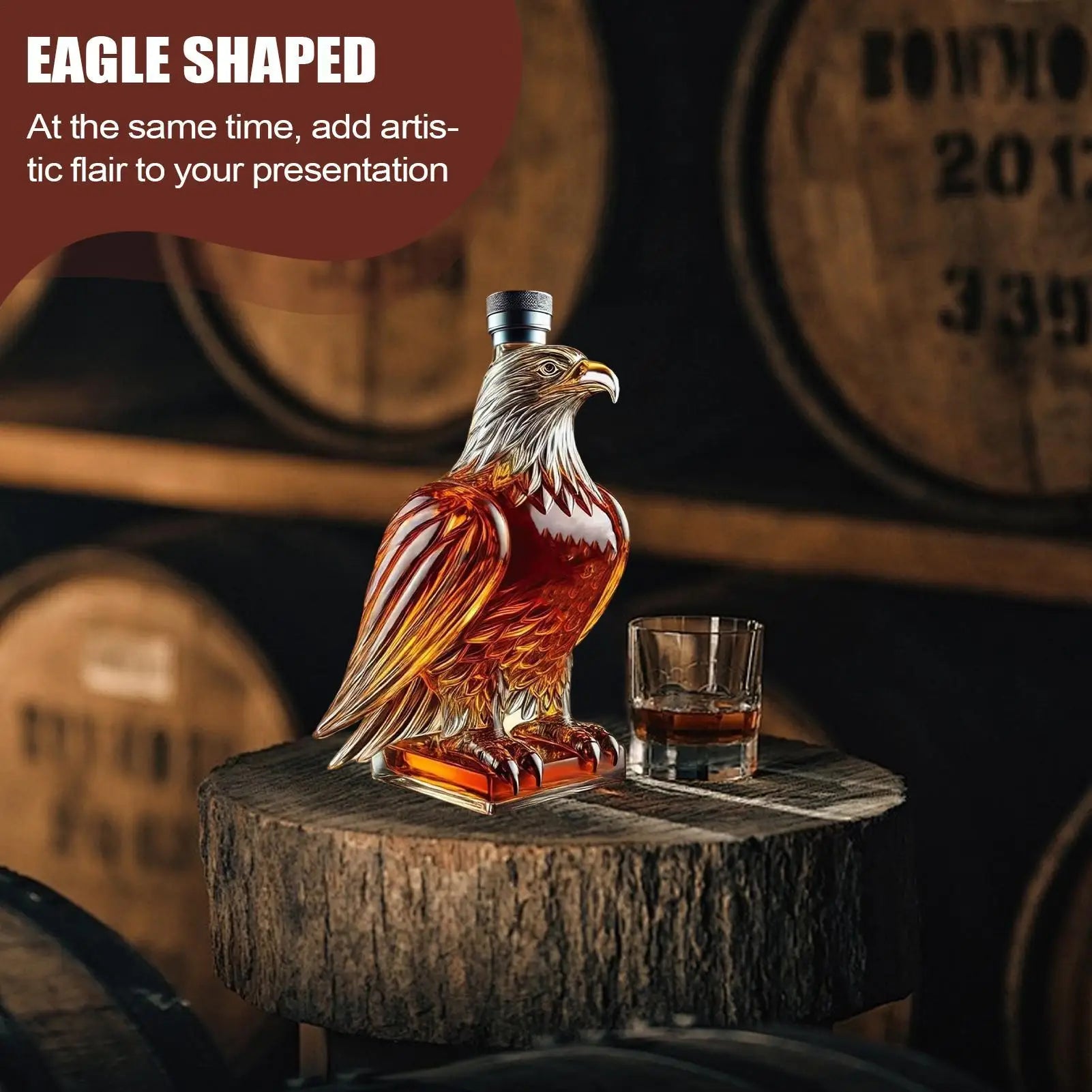 Eagle Whiskey Decanter Glass Animal-Shaped Whiskey Bottles Collectible Novelty Container for Beer Tasting Home Decor Wedding Qme
