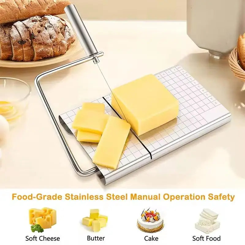 Stainless Steel Cheese Cutter Measurements Heavy Duty Butter Baking Qme