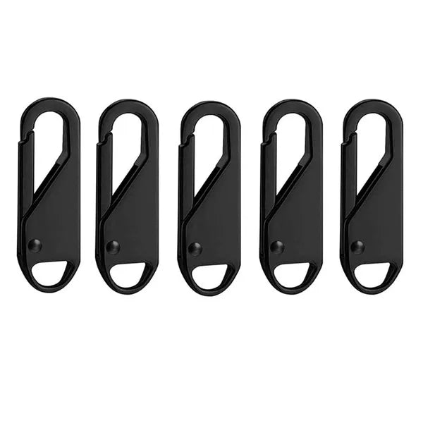 10PCS Universal Zipper Puller Detachable Metal Zipper Head Repair Kits For Zipper Slider DIY Craft Sewing Clothes Accessories Qme Black 5PCS