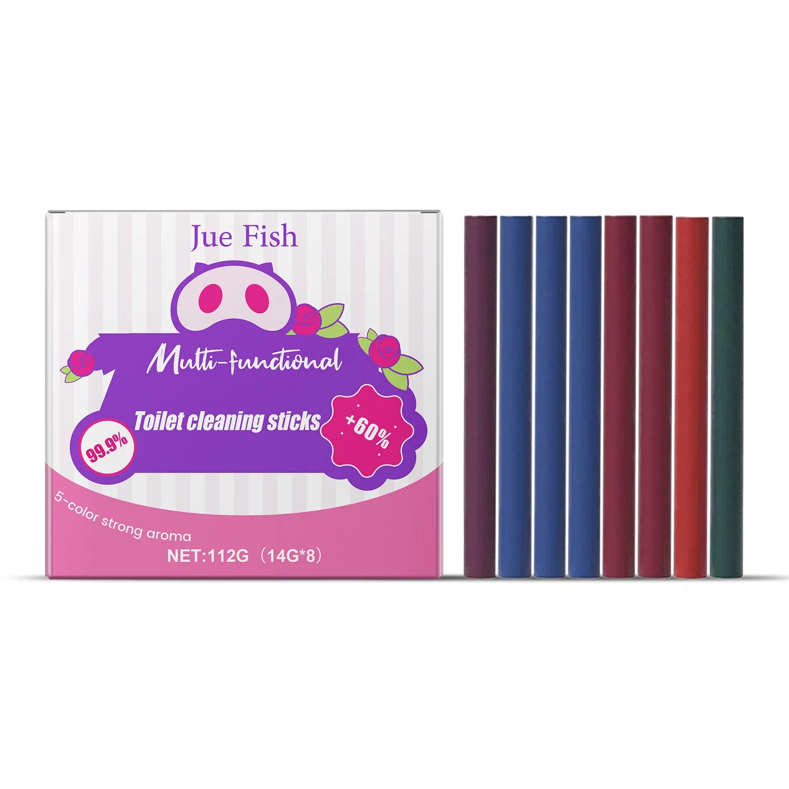 Jue Fish 5/8 Items Multifunctional Toilet Cleaning Stick Effectively Removes Odors, Stains, and Urine Deposits From Toilets Qme 112g