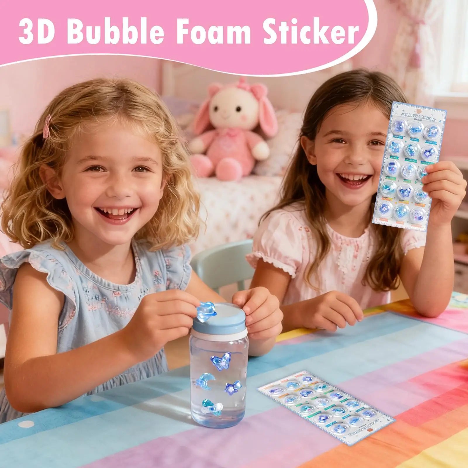 Cute 3D Stickers Embossed Stickers Decorations Journal Decals for Phone Case Notebook Planner Scrapbooking Laptop Craft Kids Qme