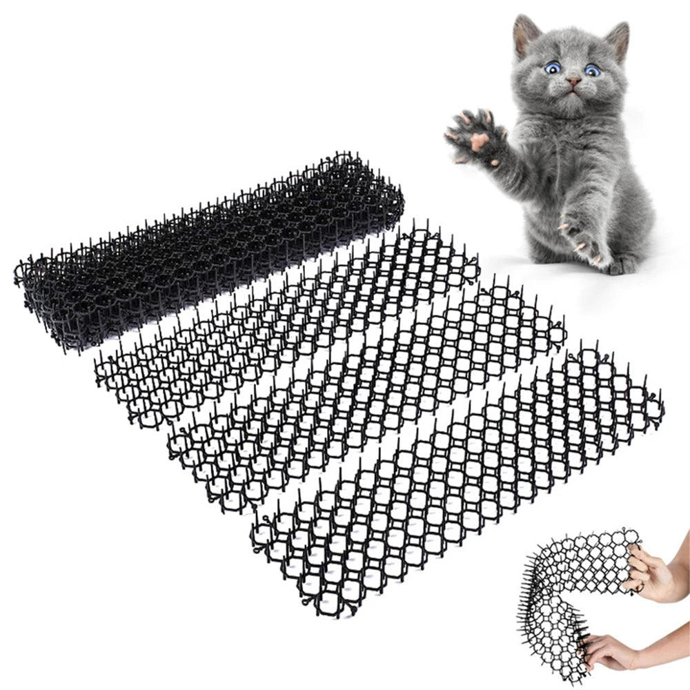 6/10Pcs Garden Prickle Strip Dig Stop Cat Repellent Deterrent Mat Anti-cat Prickle Strips Keep Cat Away Digging Climbing Spike Qme