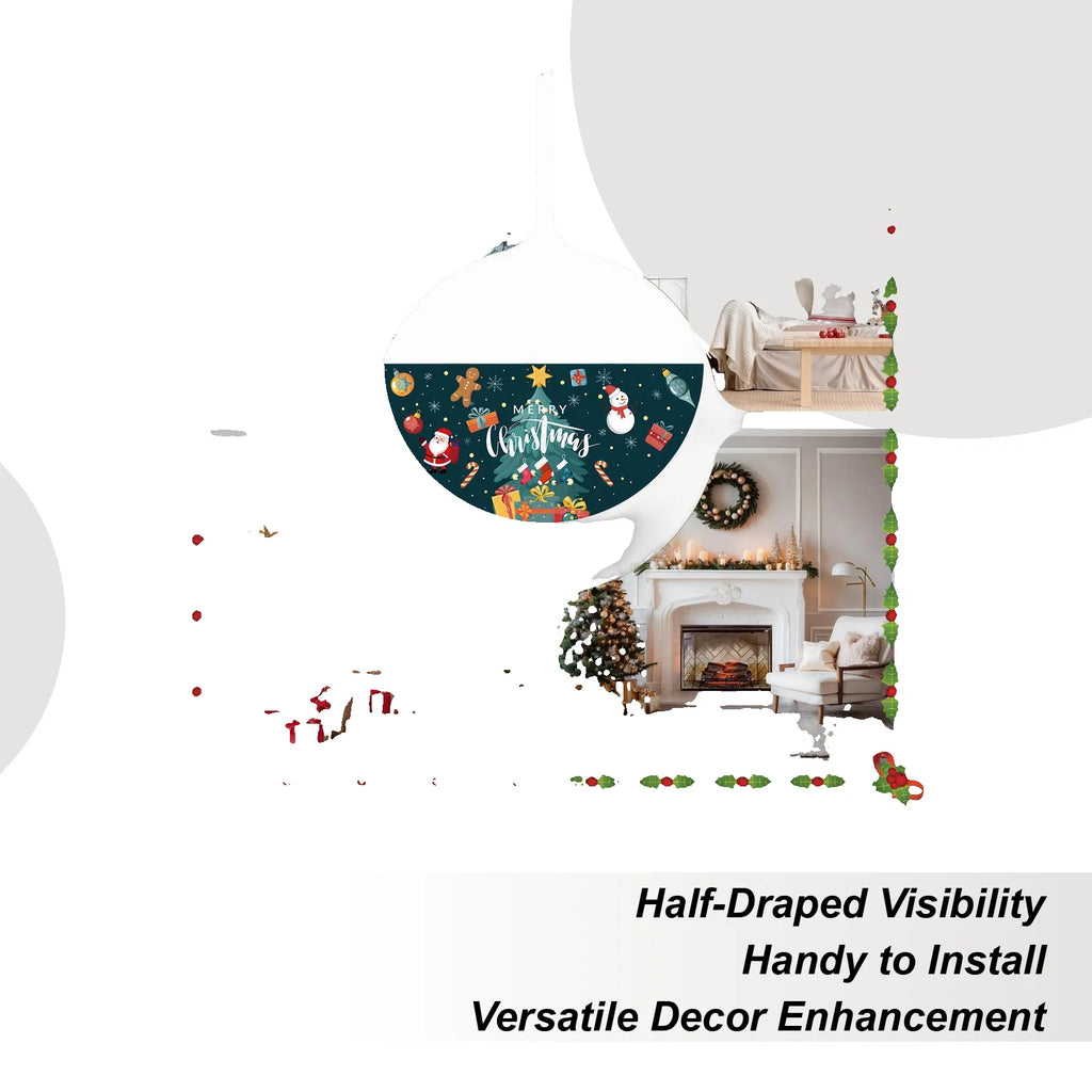 Christmas Party Banner Half Fan Shaped Festival Decoration Waterproof Qme