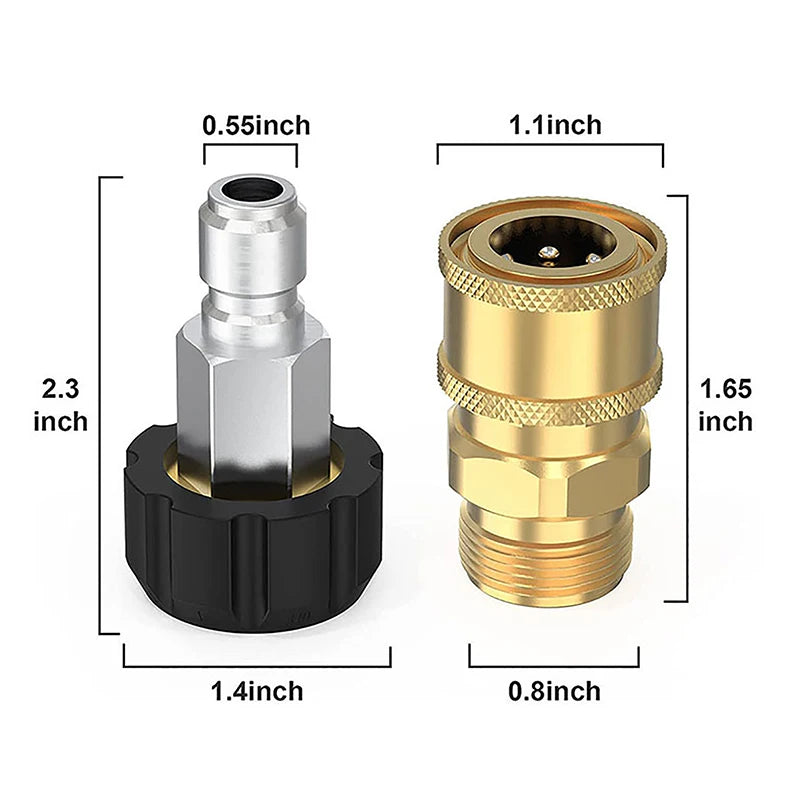 Pressure Washer Quick Connect Fittings M22 14 1 4 3 Hose Gun Adapter Qme
