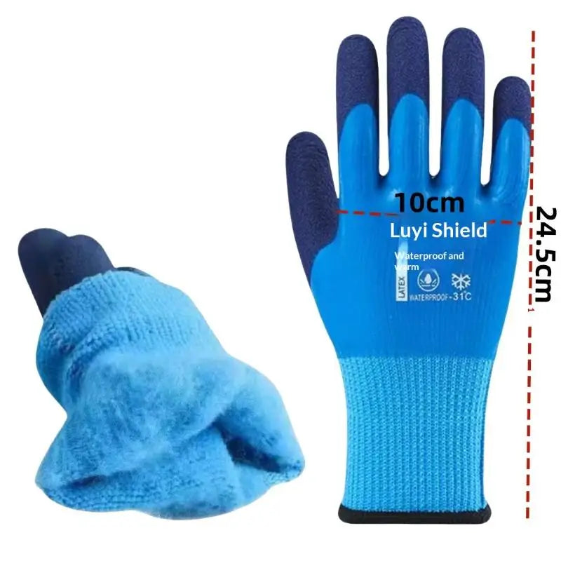 Versatile Garden Gloves Non-slip Rubber Waterproof Thermal Hanyd Qme Blue A