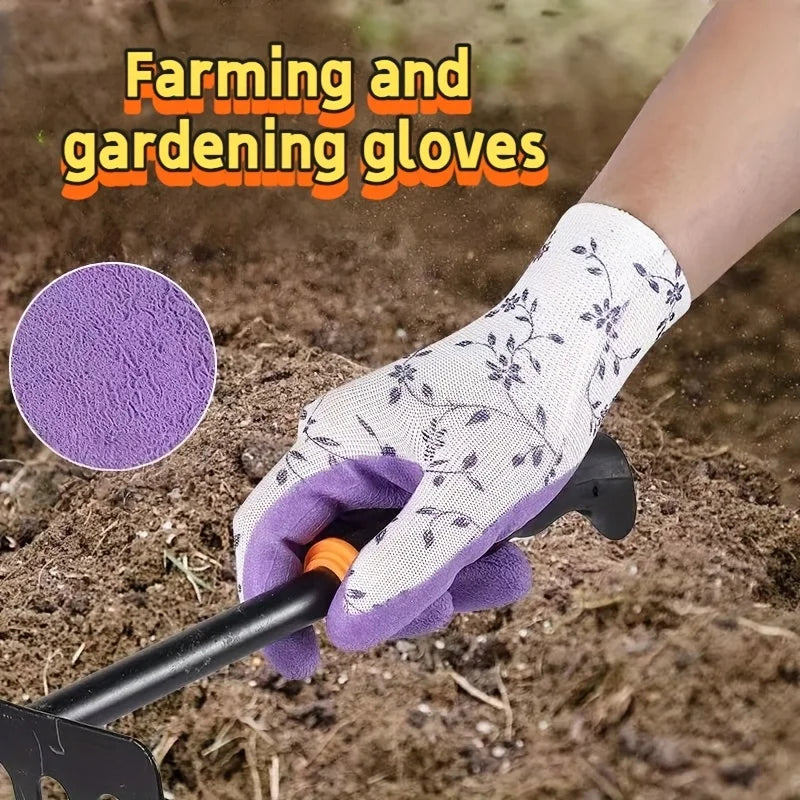 2 pairs of nylon gardening gloves, women's gloves, suitable for garden planting, digging and weeding, multi-purpose gloves Qme