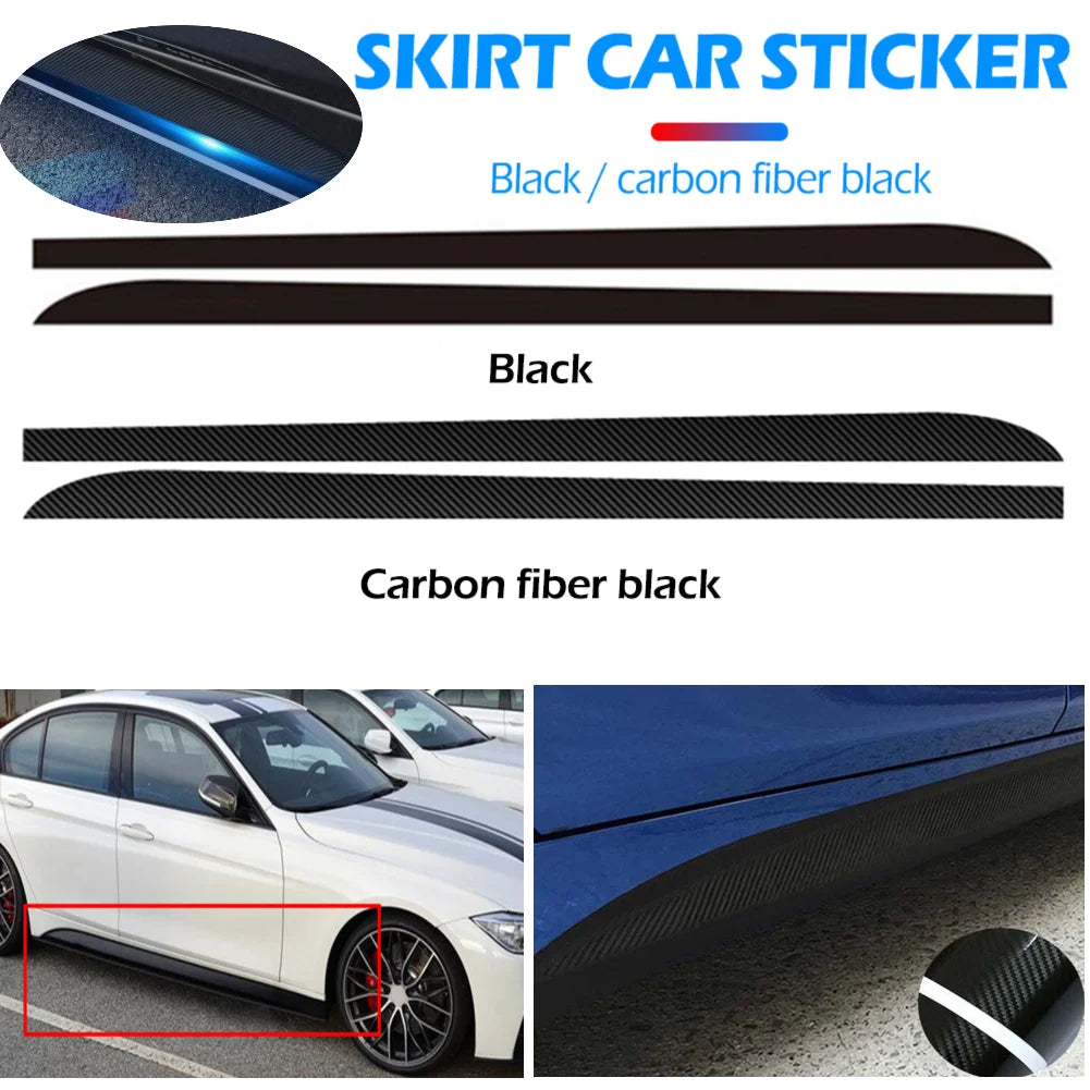 2pcs Car Decals Side Skirt Sill Stripe Body Stickers for BMW 1 3 4 5 6 Series F30 F35 F31 Black/Carbon Fiber Black Accessories Qme