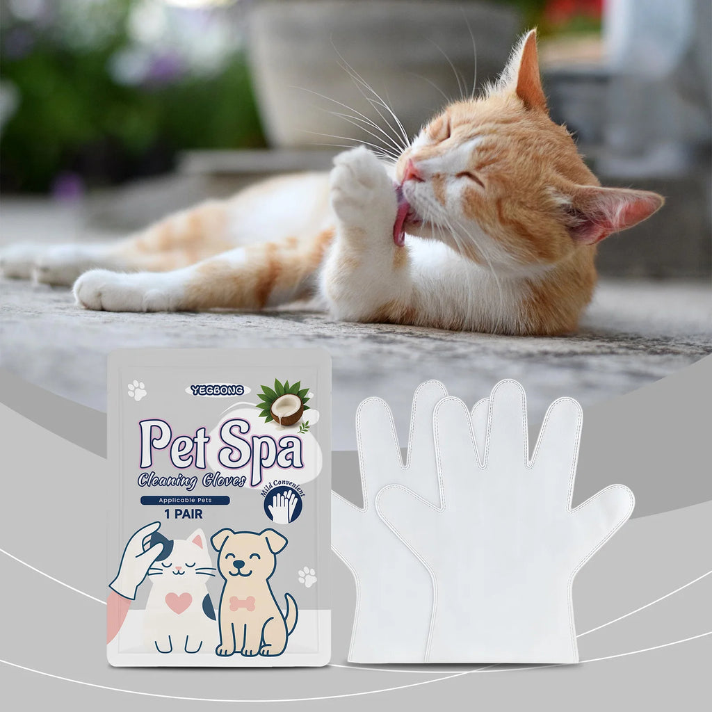 Pet Cleaning Gloves Quickly Cleaning Pet Paws Gentle Grooming of Pet Hair Eliminate Odors Portable Pet Cleaning Wipes Skin Care Qme