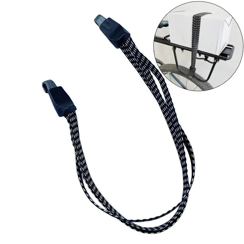Bicycle Luggage Rope Elastic Carrier Rack Straps Rubber Belt Buckle Qme