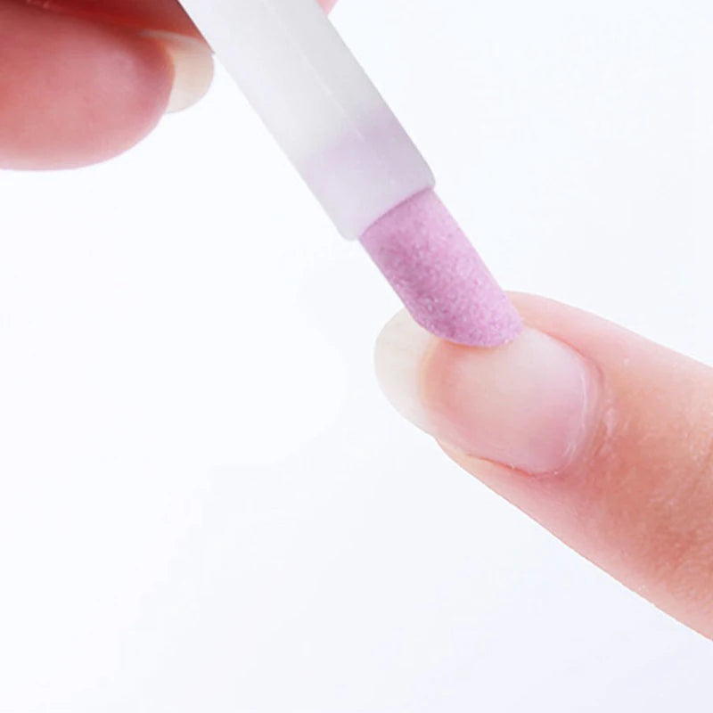 3pcs professional nail polishers, short nail files, exfoliating tools, quartz scrub pens for nails, nail tools Qme