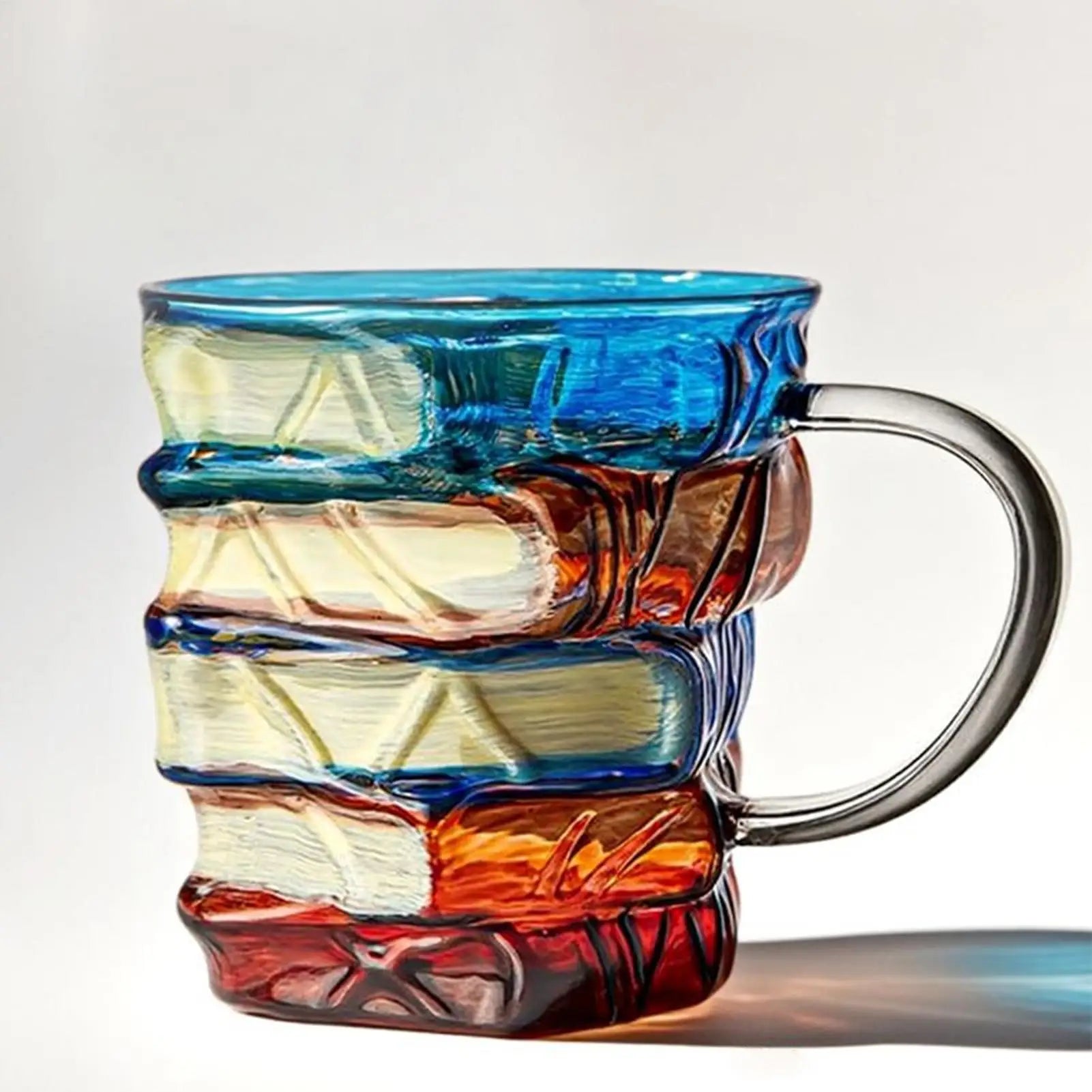 1pc Painted Book Mug Glass Book Mug Coffee Drinking Cups Funny Decor Vintage Drinkware Home Decor Desk Accessories Water Cup Qme