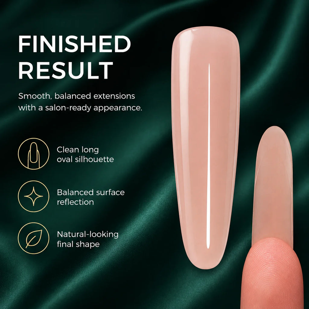 Nailpop Dual Forms Sandwich 15 Shapes Oval Long Clear Nail Molds Qme