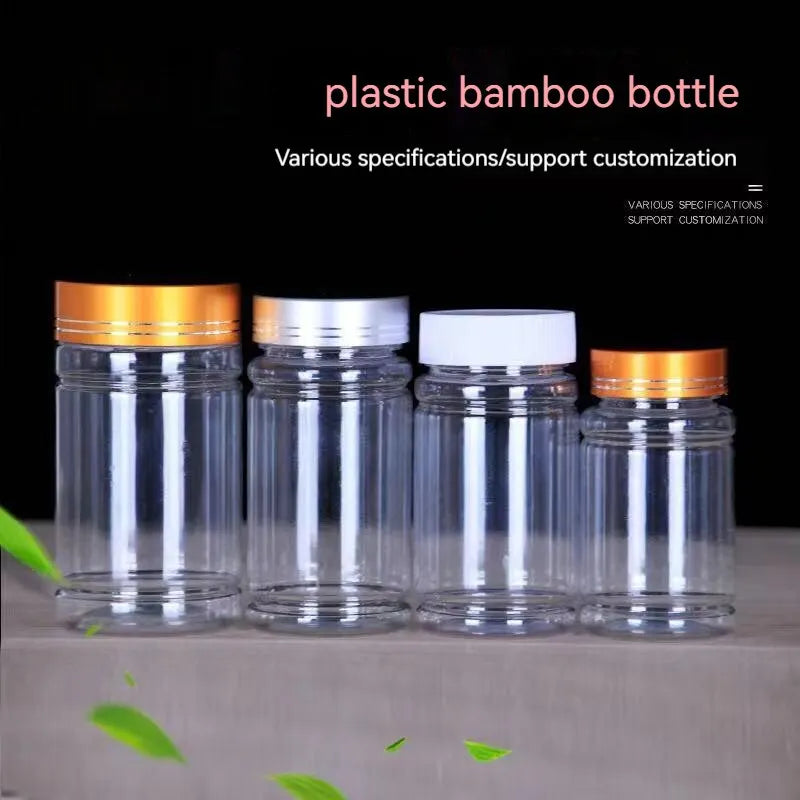 5pcs 200ml Plastic Bottle With Metal Cap Transparent Plastic Dried Fruit Bottle With Cap Empty Bottle Sealed Bottle Jar Qme