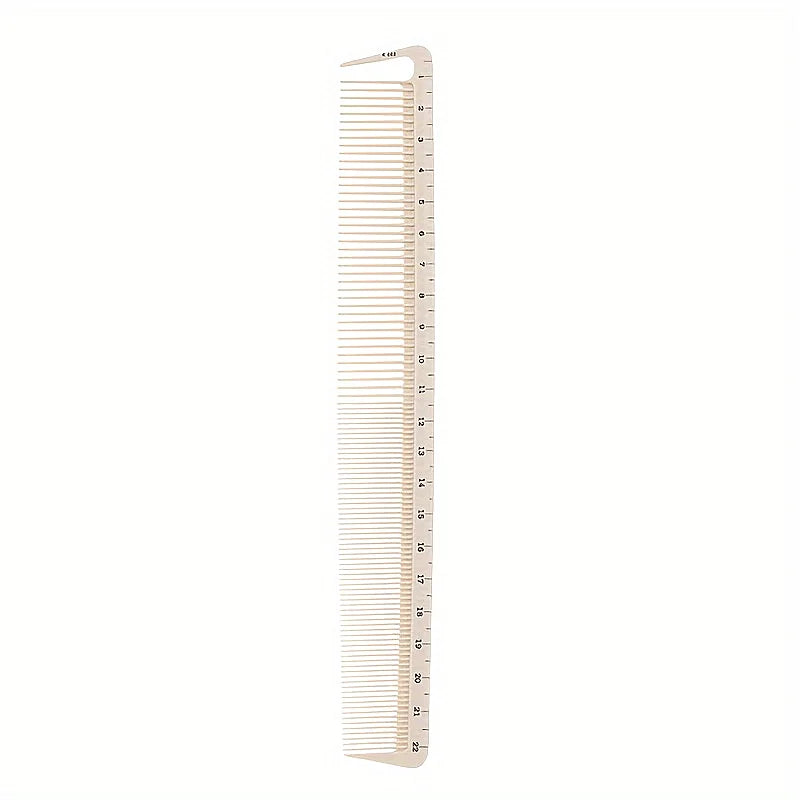 2pcs White Hair Styling Combs With Size Markings - Durable Plastic Bristles For All Hair Types, Resin Handle Qme