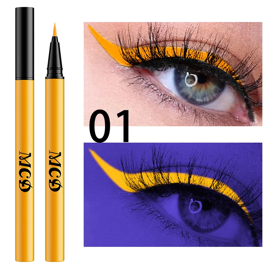 UV Light Neon Eyeliner Pen Eyes Makeup Blue Green Waterproof Liquid Qme 01