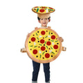 1Set Adult Stage Performance Costume Cap Outfits Kids Pizza Cosplay Food Funny Clothing Overall Hat Halloween Party Fantasia Kit Qme A1