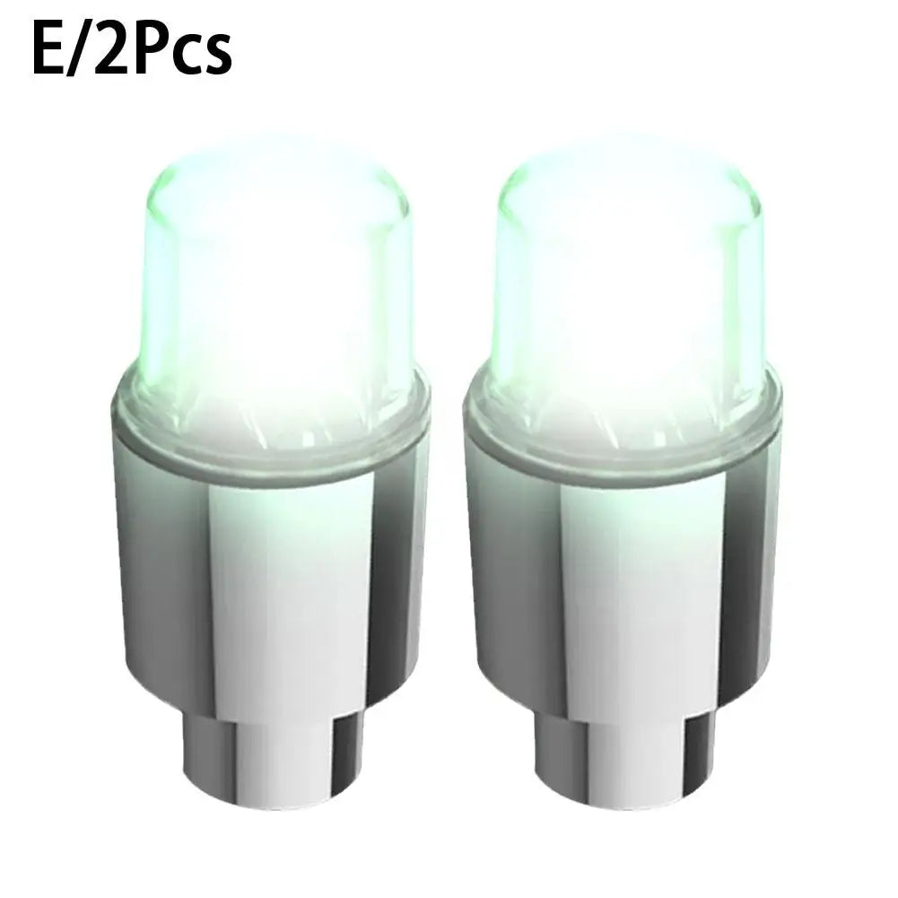 Wheel Lights LED Bicycle Valve Light Universal Car Neon Lamp Cover Qme white light