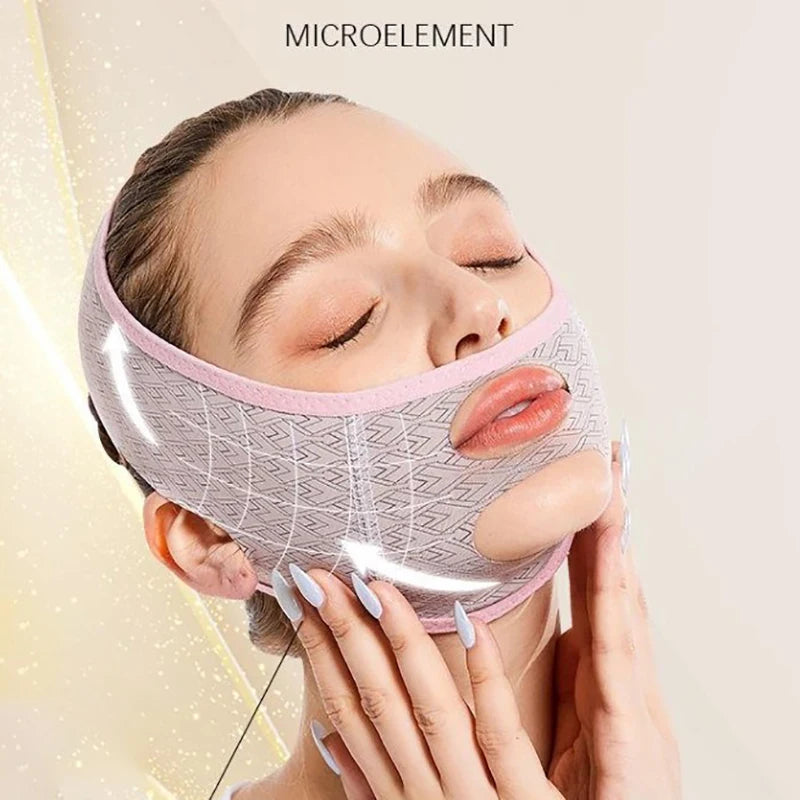 V Face Slimming Belt Facial Cheek Bandage Firm Lifting Band Qme