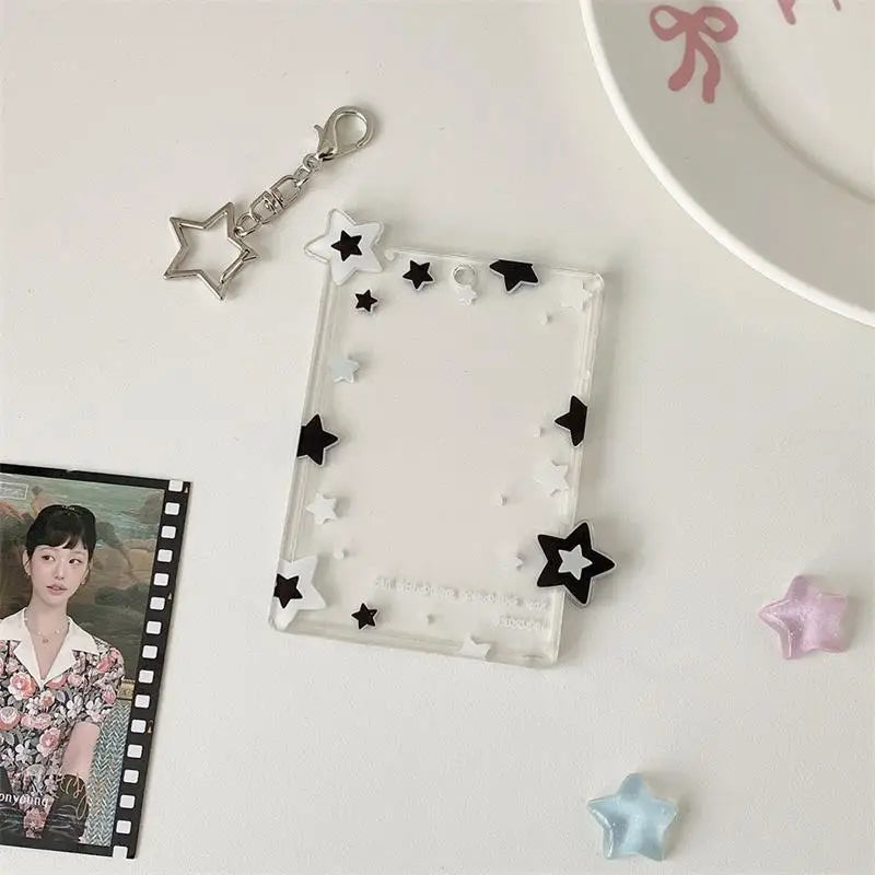 Cute Colorful Star Photocard Holder Card Idol Photo Storage Display Qme A7