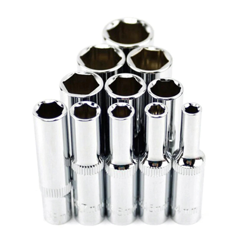 1 4-Inch Drive Metric Long Chrome Socket 6-Point Deep 4- Qme
