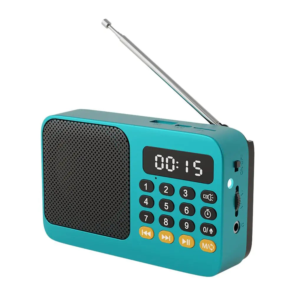 Handheld Rechargeable Digital FM USB TF MP3 Player Portable Radio Music Player Speaker Devices Supplies With LED Display Radio Qme D